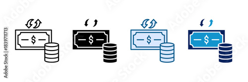 Cash Flow Icon Set Multiple Style Collection