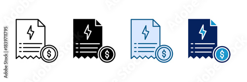 Utility Expenses Icon Set Multiple Style Collection
