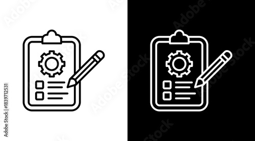Evaluate Options Outline White Icon Set Design