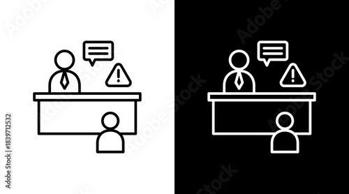 Cross-Examination Outline White Icon Set Design