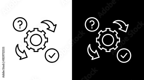 Cause And Effect Outline White Icon Set Design