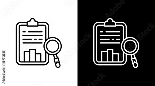 Data Interpretation Outline White Icon Set Design