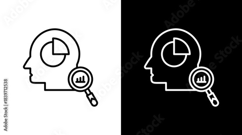 Analytical Mindset Outline White Icon Set Design