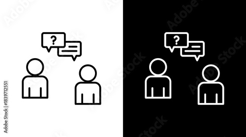Socratic Questioning Outline White Icon Set Design