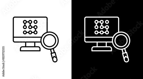 Pattern Recognition Outline White Icon Set Design