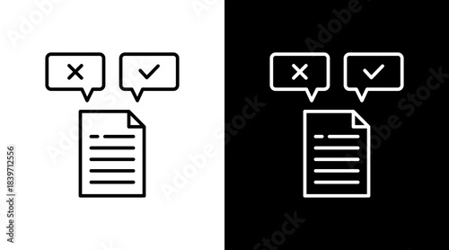 Hypothesis Testing Outline White Icon Set Design