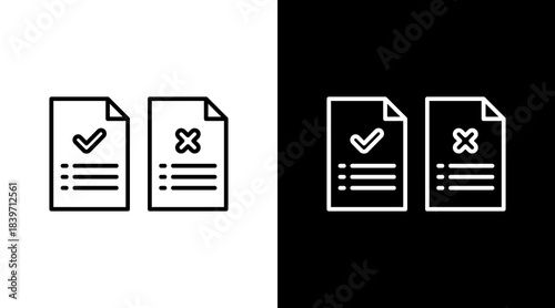 Pros And Cons List Outline White Icon Set Design