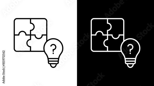 Question-Based Thinking Outline White Icon Set Design