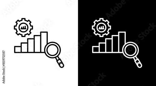 Insight Generation Outline White Icon Set Design