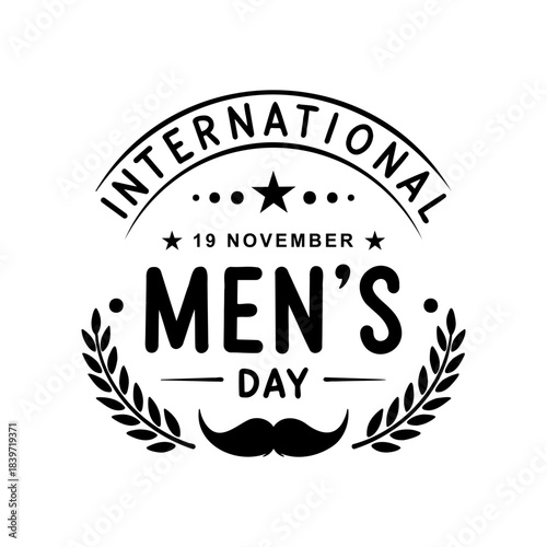 International Men's Day Badge Vector Icon for November 19 Celebration