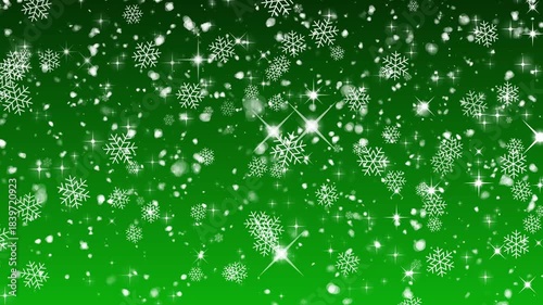 Snowflakes Falling Animation on Winter Cold Background. Soft Snowfall Effect, Frosty Winter Particles. 4K Motion Graphics