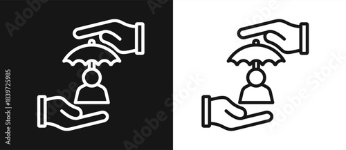 Personal Insurance Outline style In White And Black Background