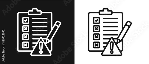 Assessment Outline style In White And Black Background