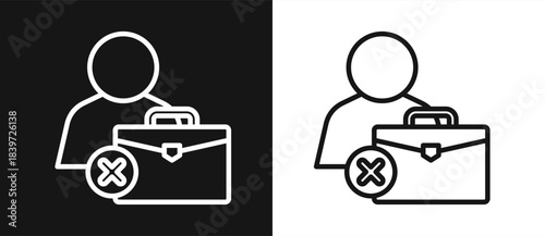 Retrenchment Outline style In White And Black Background