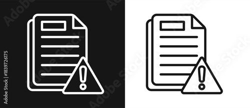 Document Outline style In White And Black Background