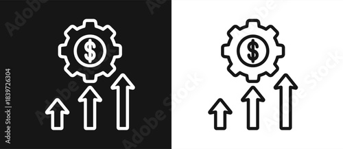 Improvement Outline style In White And Black Background