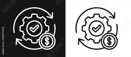 Optimization Outline style In White And Black Background