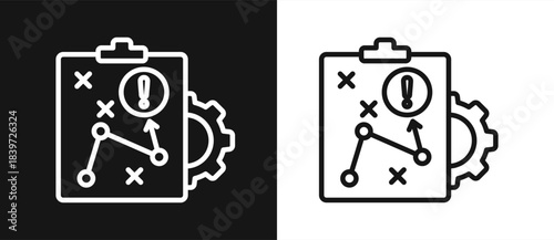 Strategy Outline style In White And Black Background