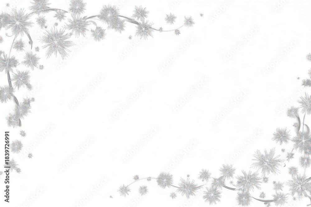 Obraz premium PNG Snowflake swirl border background black black background.