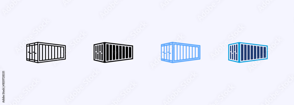 Fototapeta premium Container Icon Set Multiple Style Collection Element For Design