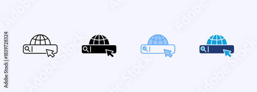 Search Engine Icon Set Multiple Style Collection Element For Design