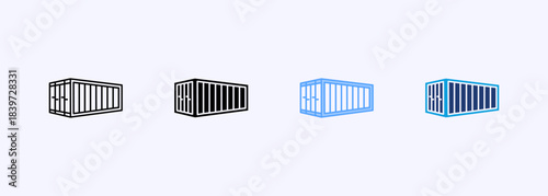 Container Icon Set Multiple Style Collection Element For Design