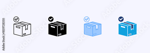 Package Icon Set Multiple Style Collection Element For Design
