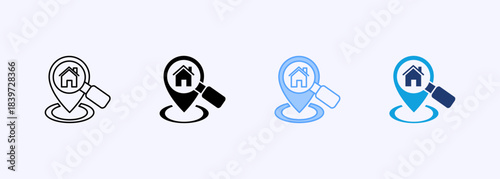 Find Location Icon Set Multiple Style Collection Element For Design