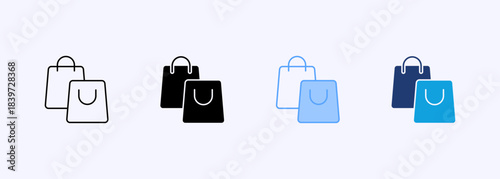 Shopping Bag Icon Set Multiple Style Collection Element For Design