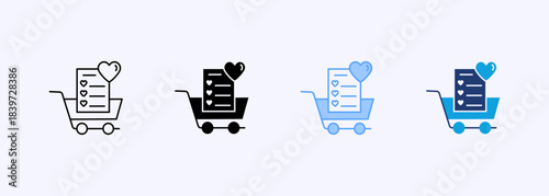Wish List Icon Set Multiple Style Collection Element For Design