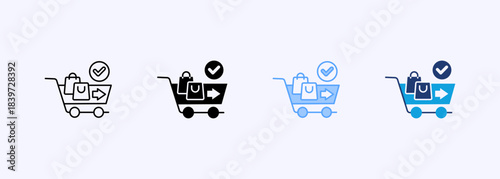 Check Out Icon Set Multiple Style Collection Element For Design