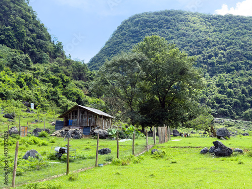Farm cabin in the mountains