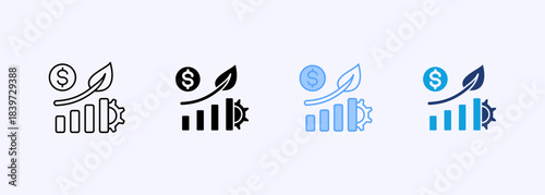 Sustainable Growth Icon Set Multiple Style Collection Element For Design