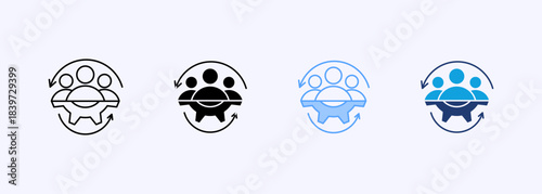 Resource Optimization Icon Set Multiple Style Collection Element For Design