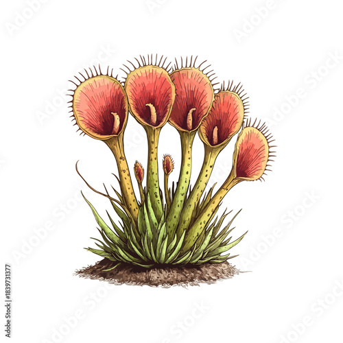 venus flytrap hand drawn vector illustration