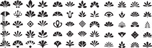 Black Art Deco Design Elements – Geometric Decorative Motifs