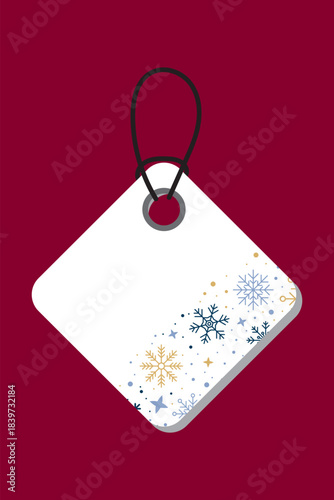 Gift winter tag. Snowflakes gift tag. Gift tag with snowflakes pattern. Sale promotion and gift card. Vector illustration