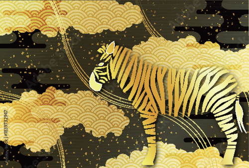 午　年賀状　干支　背景