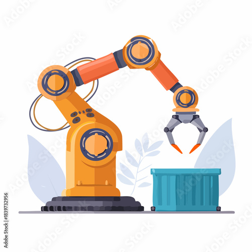 Orange and Yellow Robotic Arm with Grippers.