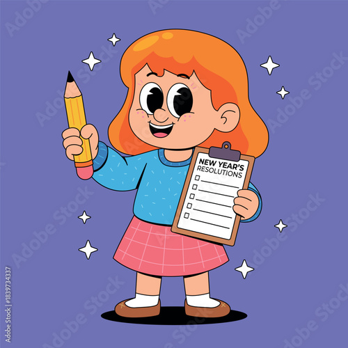 Girl Planning New Year's Resolutions