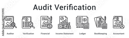 Audit verification conducted by auditors reviewing financial statements, ledgers, and bookkeeping with accountant support.