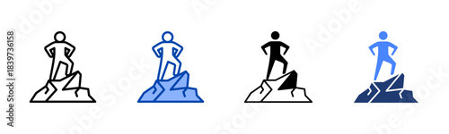 Courage icon set multiple style collection