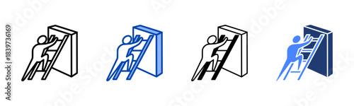 Action icon set multiple style collection