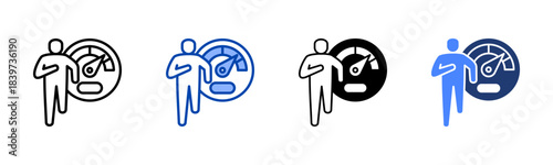 Performance icon set multiple style collection