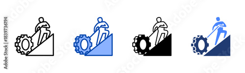 Effort icon set multiple style collection