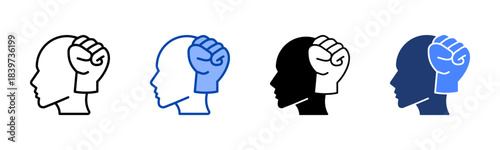 Mindset icon set multiple style collection