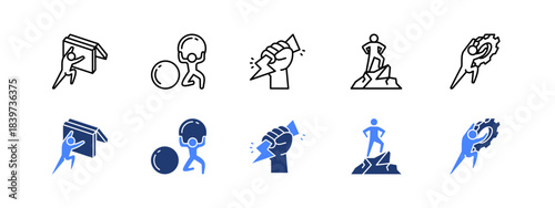 Strength and Resilience with two styles, line and duotone icon.