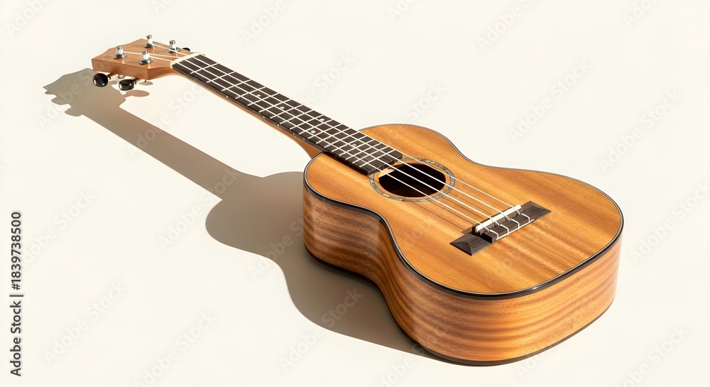 Fototapeta premium Ukulele Isolated on Light Background – Realistic Music Photo