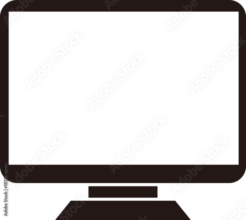 線画のパソコン（PC）アイコン