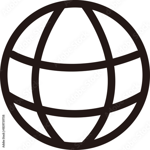 線画の地球マークアイコン